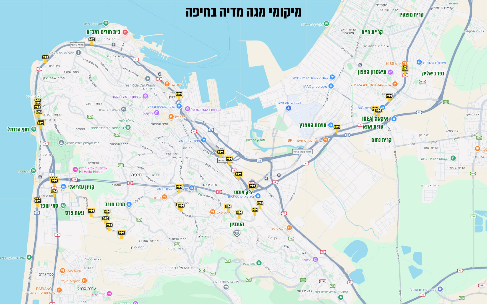 מפת פריסה חיפה